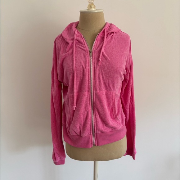 Suzette Collection Terry Cloth Zip Up Sweatshirt Lightweight M/L - Picture 1 of 3